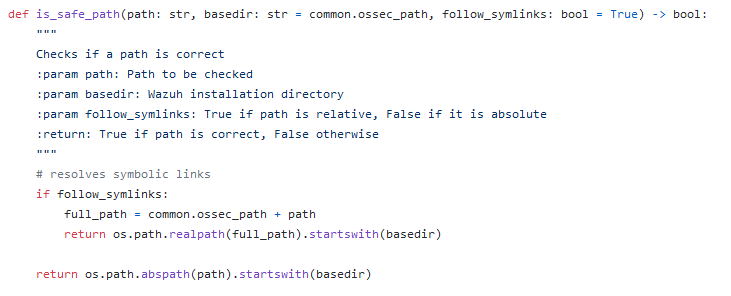 the is_safe_path function